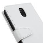Samsung Galaxy J7 2017 (J730) atverčiamas baltas odinis dėklas - piniginė