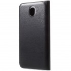 Samsung Galaxy J7 2017 (J730) juodas odinis atverčiamas Flip Wallet dėklas - piniginė