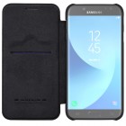Prabangus „Nillkin“ Qin serijos juodas odinis atverčiamas Samsung Galaxy J7 2017 (J730)