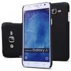 Samsung Galaxy J7 (J700) Nillkin Frosted Shield juodas plastikinis dėklas + apsauginė ekrano plėvelė