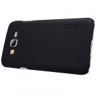 Samsung Galaxy J7 (J700) Nillkin Frosted Shield juodas plastikinis dėklas + apsauginė ekrano plėvelė