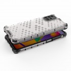 Honeycomb sustiprintos apsaugos Samsung Galaxy M31s (M317F) skaidrus kieto silikono (TPU) ir plastiko dėklas 