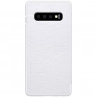 Prabangus „Nillkin“ Qin serijos baltas odinis atverčiamas Samsung Galaxy S10+ (G975)