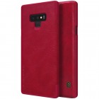 Prabangus „Nillkin“ Qin serijos raudonas odinis atverčiamas Samsung Galaxy Note 9 (N960F) dėklas