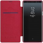 Prabangus „Nillkin“ Qin serijos raudonas odinis atverčiamas Samsung Galaxy Note 9 (N960F) dėklas