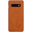 Prabangus „Nillkin“ Qin serijos rudas odinis atverčiamas Samsung Galaxy S10+ (G975)