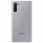 Samsung Galaxy Note 10 (N970F) originalus Led View Cover atverčiamas sidabrinis odinis dėklas - piniginė