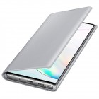 Samsung Galaxy Note 10 (N970F) originalus Led View Cover atverčiamas sidabrinis odinis dėklas - piniginė