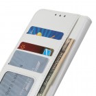 Samsung Galaxy Note 10+ (N975F) atverčiamas baltas odinis dėklas - piniginė