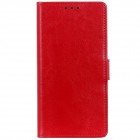 Samsung Galaxy Note 10 (N970F) atverčiamas raudonas odinis dėklas - piniginė