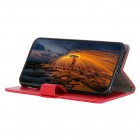Samsung Galaxy Note 10 (N970F) atverčiamas raudonas odinis dėklas - piniginė