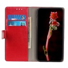 Samsung Galaxy Note 10 (N970F) atverčiamas raudonas odinis dėklas - piniginė