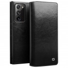 Samsung Galaxy Note 20 (N980F) „QIALINO“ atverčiamas juodas odinis dėklas - knygutė