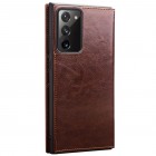 Samsung Galaxy Note 20 (N980F) „QIALINO“ atverčiamas rudas odinis dėklas - knygutė