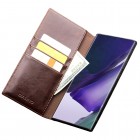 Samsung Galaxy Note 20 (N980F) „QIALINO“ atverčiamas rudas odinis dėklas - knygutė