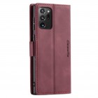 Samsung Galaxy Note 20 Ultra (N986F) CaseMe Retro solidus atverčiamas bordo odinis dėklas - knygutė