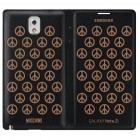Samsung Galaxy Note 3 (N9005, N9002, N9000) originalus Moschino Flip Wallet atverčiamas juodas odinis dėklas