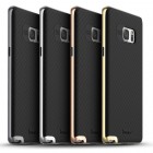 Samsung Galaxy Note 7 (N930) „IPAKY“ kieto silikono TPU juodas (rožiniais apvadais) dėklas - nugarėlė