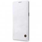 Prabangus „Nillkin“ Qin serijos baltas odinis atverčiamas Samsung Galaxy Note 8 (N950F) dėklas