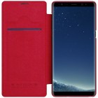 Prabangus „Nillkin“ Qin serijos raudonas odinis atverčiamas Samsung Galaxy Note 8 (N950F) dėklas