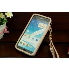 „Klogi” prabangus odinis smėlio spalvops Samsung Galaxy Note 2 dėklas