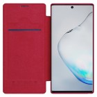 Prabangus „Nillkin“ Qin serijos raudonas odinis atverčiamas Samsung Galaxy Note 10+ (N975F) dėklas