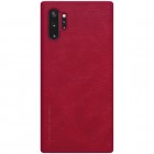 Prabangus „Nillkin“ Qin serijos raudonas odinis atverčiamas Samsung Galaxy Note 10+ (N975F) dėklas