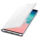 Samsung Galaxy S10+ (G975) originalus Led View Cover atverčiamas baltas odinis dėklas - piniginė