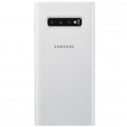 Samsung Galaxy S10+ (G975) originalus Led View Cover atverčiamas baltas odinis dėklas - piniginė