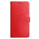 Samsung Galaxy S10+ (G975) „Line“ atverčiamas raudonas odinis dėklas - piniginė