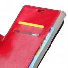 Samsung Galaxy S10+ (G975) atverčiamas raudonas odinis dėklas - piniginė