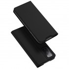 „Dux Ducis“ Skin serijos Samsung Galaxy S20 FE (Fan Edition) juodas odinis atverčiamas dėklas