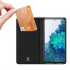 „Dux Ducis“ Skin serijos Samsung Galaxy S20 FE (Fan Edition) juodas odinis atverčiamas dėklas