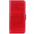 Samsung Galaxy S20 FE (Fan Edition) atverčiamas raudonas odinis dėklas, knygutė - piniginė