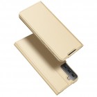 Dux Ducis Skin serijos Samsung Galaxy S21 (G991B) auksinis odinis atverčiamas dėkla