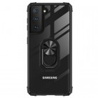 Samsung Galaxy S21 FE (Fan Edition) 5G „Fashion“ Kickstand kieto silikono TPU skaidrus dėklas - nugarėlė