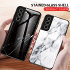 Samsung Galaxy S21 FE (Fan Edition) 5G „Marble“ kieto silikono TPU baltas dėklas - nugarėlė