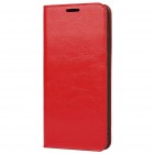 Samsung Galaxy S21 FE (Fan Edition) 5G Solidus raudonas odinis atverčiamas dėklas - knygutė