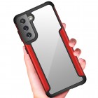 Samsung Galaxy S21+ (G996B) skaidrus raudonos spalvos apvadais kieto silikono (TPU) dėklas