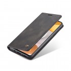Samsung Galaxy S21 Ultra (G998B) CaseMe Retro solidus atverčiamas juodas odinis dėklas - knygutė