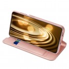Dux Ducis Skin serijos Samsung Galaxy S21 Ultra (G998B) rožinis odinis atverčiamas dėkla