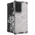Honeycomb sustiprintos apsaugos Samsung Galaxy S21 Ultra (G998B) skaidrus kieto silikono (TPU) ir plastiko dėklas 