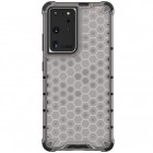 Honeycomb sustiprintos apsaugos Samsung Galaxy S21 Ultra (G998B) skaidrus kieto silikono (TPU) ir plastiko dėklas 