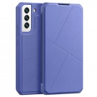 Dux Ducis Skin X serijos Samsung Galaxy S22 5G (SM-S901X) violetinis odinis atverčiamas dėkla