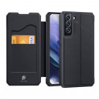 Dux Ducis Skin X serijos Samsung Galaxy S22+ 5G (SM-S906X) juodas odinis atverčiamas dėkla