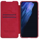 Samsung Galaxy S22+ 5G (SM-S906X) prabangus Nillkin Qin serijos raudonas odinis atverčiamas dėklas - knygutė