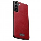 „„Sulada“ Leather Samsung Galaxy S22+ 5G (SM-S906X) raudonas odinis dėklas - nugarėlė