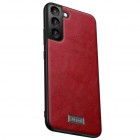 „Sulada“ Leather Samsung Galaxy S22 5G (SM-S901X) raudonas odinis dėklas - nugarėlė