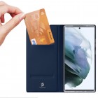 „Dux Ducis“ Skin serijos Samsung Galaxy S22 Ultra 5G (SM-S908X) mėlynas odinis atverčiamas dėklas
