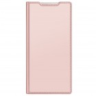 „Dux Ducis“ Skin serijos Samsung Galaxy S22 Ultra 5G (SM-S908X) rožinis odinis atverčiamas dėklas